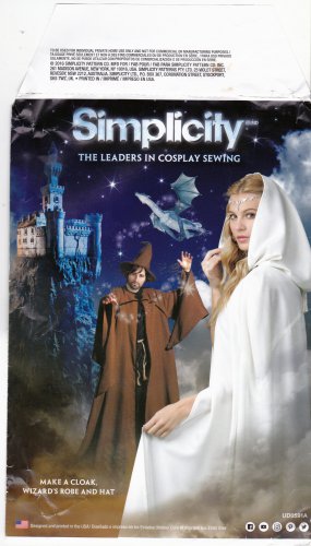 Simplicity 0591 Pattern Uncut Adult Costume Cloak Wizard's Robe Pointy Hat