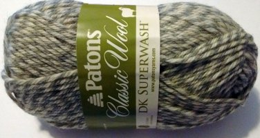 Patons Classic Wool DK Superwash Yarn 50g Med Gray Ragg