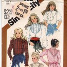 Simplicity 5627 Pattern uncut Girls 8 Tuxedo Blouse Ruffles Stand Up Collar Vintage 1980s