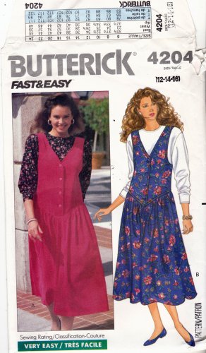 Butterick Pattern 4204 Uncut 12 14 16 Pullover Jumper and Top