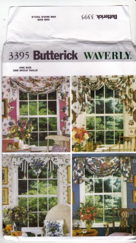 Butterick Home Decor 3395 Pattern Window Scarves