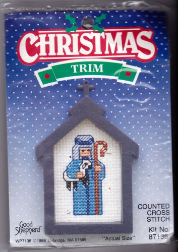 Counted Cross Stitch Kit Good Shepherd Christmas Trim 87136