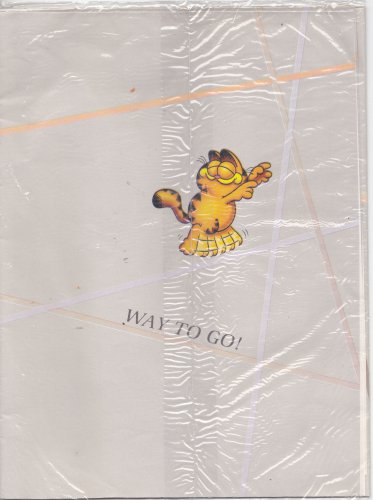 Vintage Garfield Wrapping Paper Way to Go 2 sheets unopened
