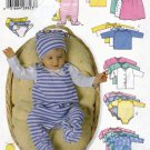 Butterick 5896 Pattern uncut Baby Infant Toddler Jacket Dress Top Romper Diaper Cover Hat
