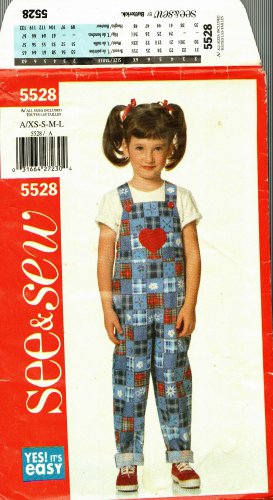 See & Sew 5528 Pattern uncut Toddler Child XS S M L 2 3 4 5 6 6x Jumpsuit