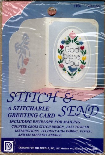 Stitch & Send Greeting Card "God Bless You" Counted Cross Stitch Kit 2106
