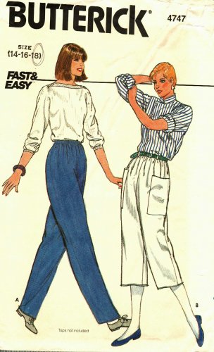 Butterick 4747 size 18 Pants Capris, may be missing pieces