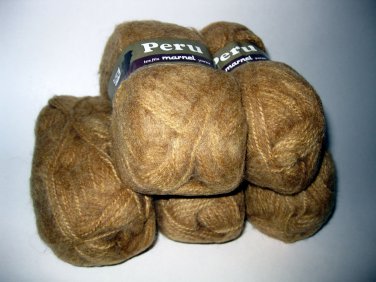 Acrylic Wool Alpaca yarn 5 skeins 50g each Tan Marnel Peru