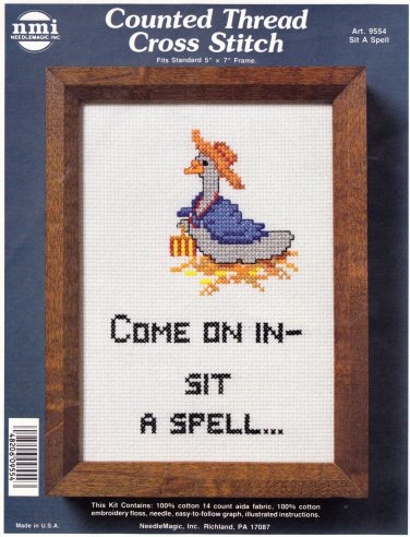 NMI NeedleMagic 9554 Sit A Spell Goose Counted Cross Stitch Kit 5x7