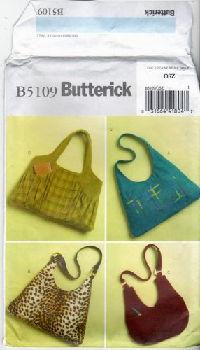 Butterick B5109 Pattern uncut Large Handbag Purse Shoulder Bag