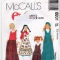 McCall's 8931 Pattern uncut Girls 10 12 14 Drop Waist Jumper with Pleated Skirt and pockets