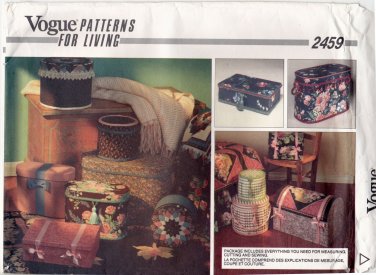 Vogue 2459 Pattern Uncut Band Boxes Fabric Covered Decorative Boxes
