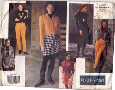 Vogue Sport 2966 Pattern uncut 12 14 16 Jacket Dress Top Skirt with Fringe Hem Pants