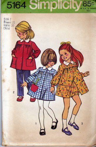 Simplicity 5164 Pattern Uncut Girls 2 Short Smock Dress Pants Shorts Vintage 1970s