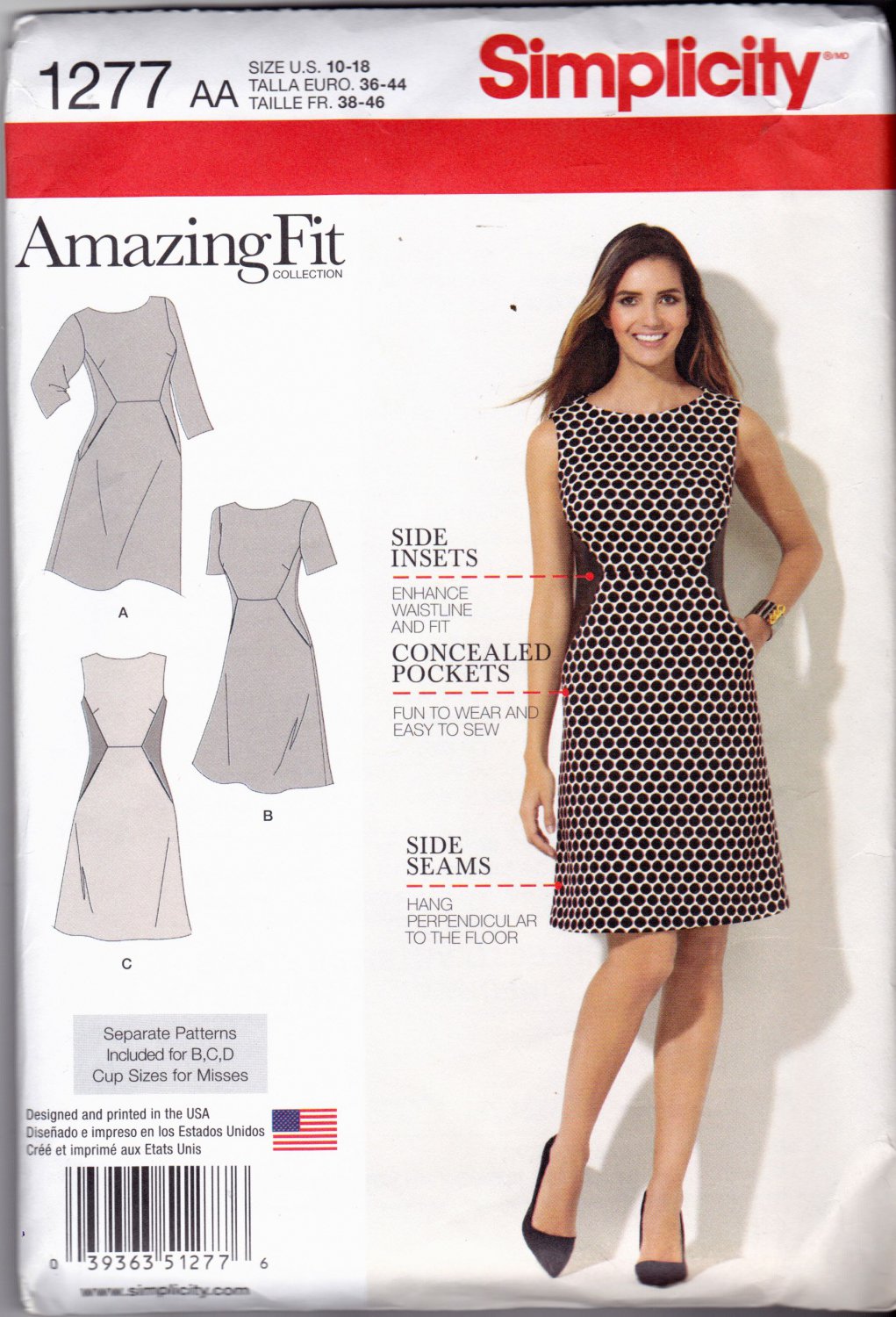 Simplicity 1277 Pattern uncut 10 12 14 16 18 Amazing Fit Dress Slim Average Curvy
