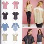 Simplicity 1106 Pattern uncut XXS - XXL Tops with Fabric Variations In K Designs
