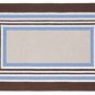 POTTERY BARN Tufted 5X8 Designer Tailored Striped Blue-Brown Kids Rug & Carpet