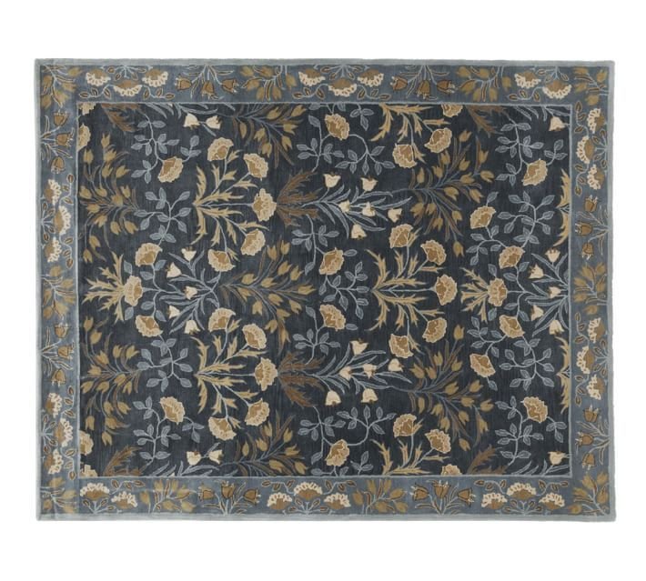 POTTERY BARN NEW Adeline Blue Hand Tufted 5X8 Wool Carpet Rug