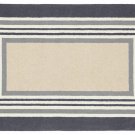 POTTERY BARN Tufted 5X8 Modern Designer Tailored Striped Gray Kids Rug & Carpet