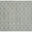 POTTERY BARN Scroll Tile Porcelain Blue Hand Tufted 5X8 Design Wool Carpet Rug