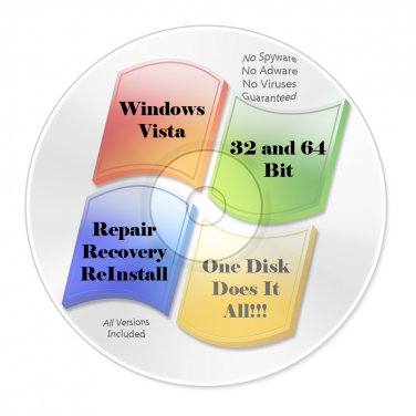 Windows Vista All Version 32 Bit & 64 Bit All In One Repair Recovery Install