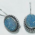 Sterling Silver Earrings with Flat Drusy GD Pariba stone (AJER06)