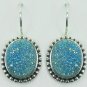 Sterling Silver Earrings with Flat Drusy GD Pariba stone (AJER06)