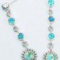 Sterling Silver Earrings with Doublet Rainbow Perido & Pariba Stones (AJER01)