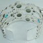 Cuff / Bangle (AJCF01) made in Sterling Silver with rainbow pariba, indicolite multi stones