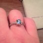 DAVID YURMAN Blue Topaz Bamboo Cable Stack With Cushion Sterling Silver Ring - Size 5.5