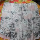 PINK TARTAN Silk Pink Floral Scarf in Pink and Grey and White Scarf