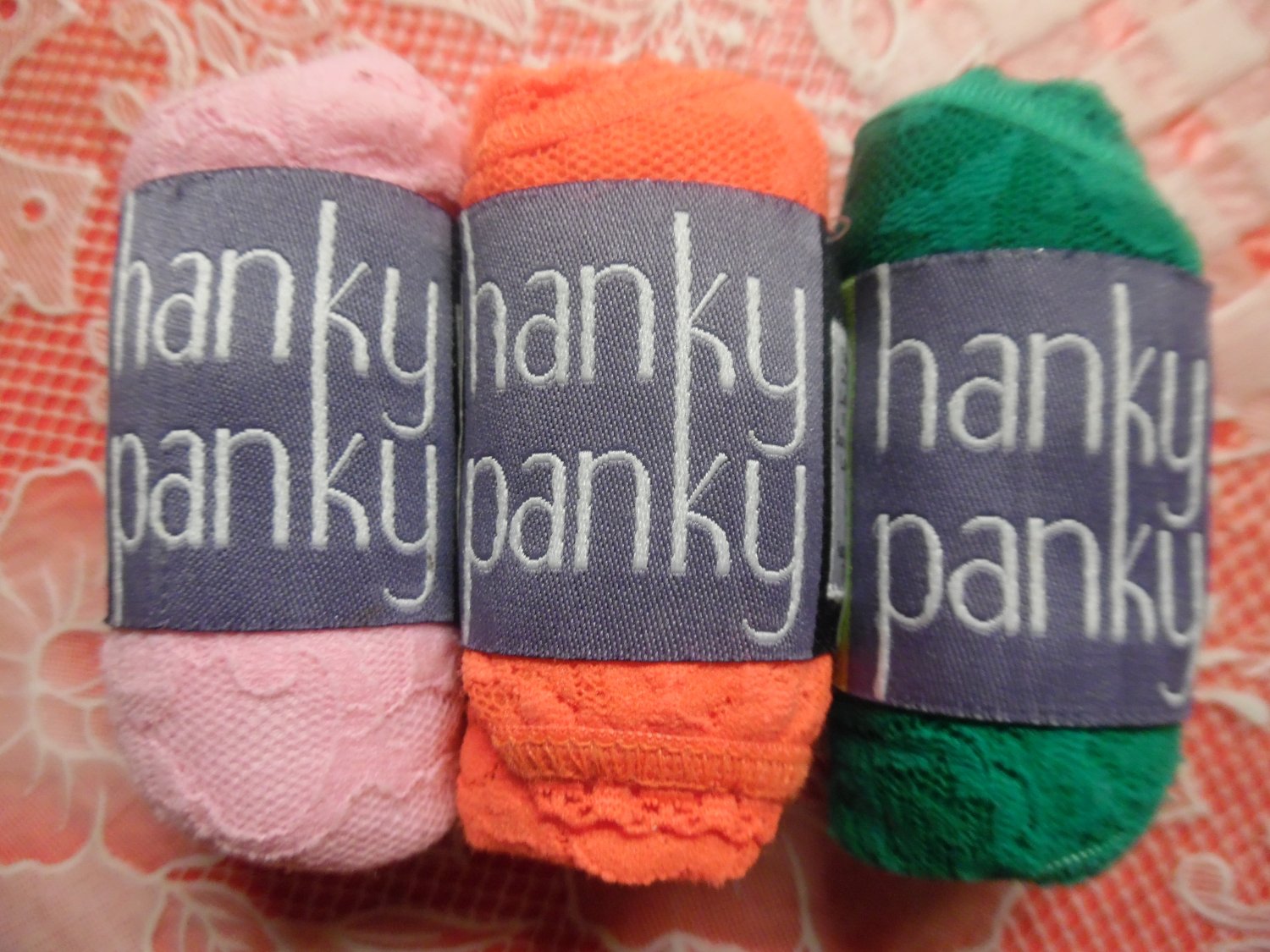 HANKY PANKY Lot Of 3 Thongs - 2 Original Rise & 1 Low Rise