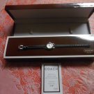 Coach Women's  Black Leather Stainless Steel Watch