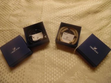 SWAROVSKI Stardust Crystal Deluxe Bracelet Set - Black & Gold