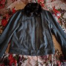 DOLCE & GABBANA Italian Virgin Wool Bomber Jacket With Otter Fur Collar Trim