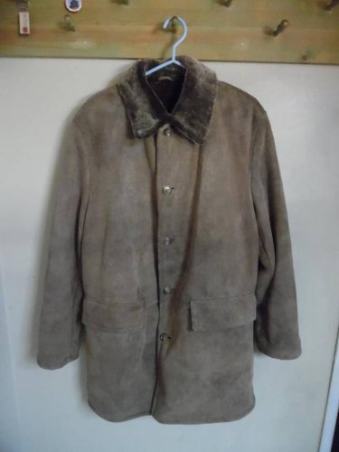 HUGO BOSS Brown Lambskin Suede Jacket