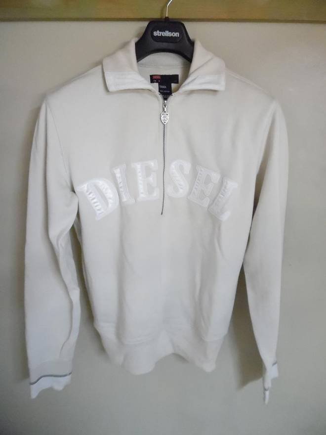 DIESEL Cream & White Track Top