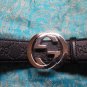 GUCCI Black Signature Interlocking G Buckle Belt
