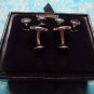 HOLT RENFREW Sterling Silver With Black Onyx Cufflinks Set