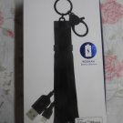 Rebecca Minkoff Black Leather Keychain Power Tassle