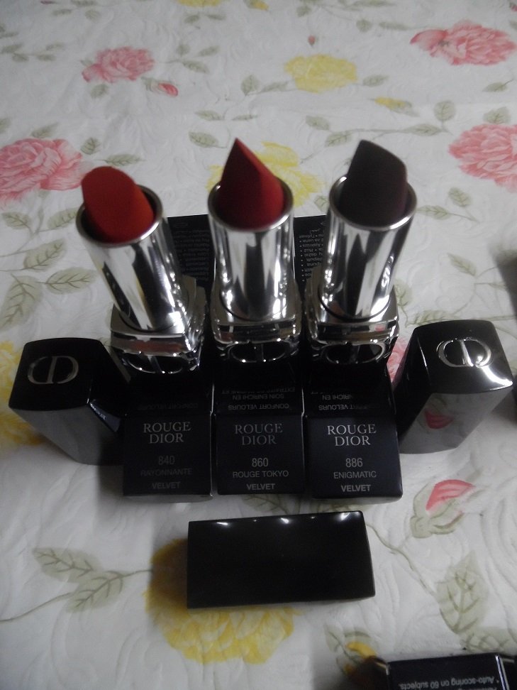 #Dior 3-Piece #RougeDior Refillable Velvet Lipstick Set