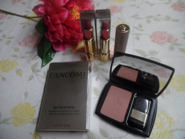 Lancome Blush Subtil 217 Miel Glace & L'Absolu Rouge Intimatte Lipsticks Set