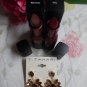 Bobbi Brown Crushed Lipstick Duo Set - Rich Cocoa & Ruby (FREE GIFT Of Tahari Drop Earrings)