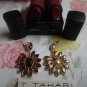 Bobbi Brown Crushed Lipstick Duo Set - Rich Cocoa & Ruby (FREE GIFT Of Tahari Drop Earrings)