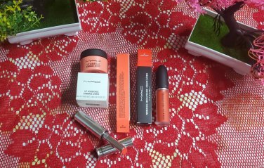MAC COSMETICS Power Kiss Liquid Lipcolour And Locked Kiss 24HR Lipstick Set - Orange-Toned