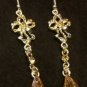 YELLOW BOW RHINESTONE GOLD TONE STATEMENT NECKLACE SET ~FREE SHIP to US~ #F150