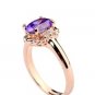 BEAUTIFUL PURPLE 18K Rose GOLD CRYSTAL RING SIZE 7.5 # R110