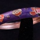 Purple Enamel Gold Floral Bangle BRACELET ~~~~ #B56