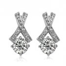 BEAUTIFUL PLATINUM CRYSTAL  EARRINGS  #E14