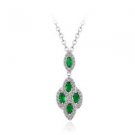 PLATINUM GREEN ZIRCON PENDANT NECKLACE ~ FREE SHIPPING TO USA ~ N224